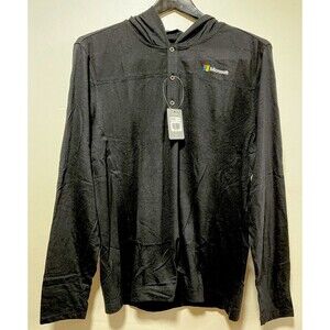 NWT Microsoft Windows Polyester Cotton Black Pullover  Light Hoodie Men’s Large